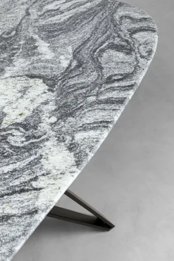 Stół Z Granitowym Blatem I Czarnymi Stalowymi Nogami 200x100 Cm