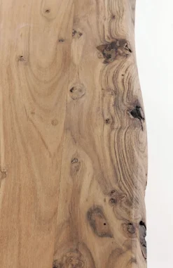 Stół Z Naturalnym Drewnianym Blatem I Czarnymi Metalowymi Nogami 160x80 Cm
