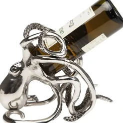 Stojak Na Wino Octopus 17x24 Cm Srebrny