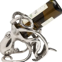 Stojak Na Wino Octopus 17x24 Cm Srebrny