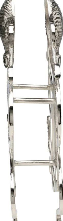 Stojak Na Wino Srebrny Z Aluminium Kształt Ośmiornicy 44x49 Cm