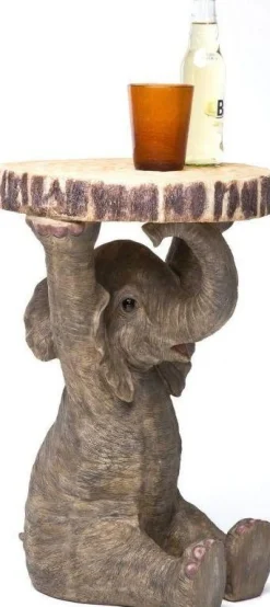 Stolik Elephant ∅36 Cm Brązowy