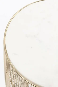 Stolik Beam White Marble Ø32 Cm Biały