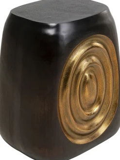 Stolik Drum 41x31 Cm Aluminium Czarno-złoty
