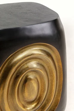 Stolik Drum 41x31 Cm Aluminium Czarno-złoty