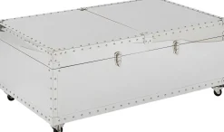Stolik Kawowy Barek Rozkładany Srebrny Na Kółkach Stal Nierdzewna 120x75 Cm