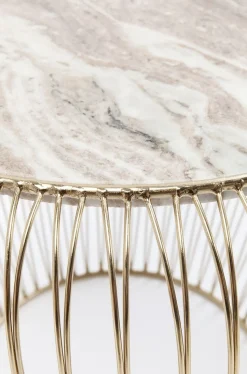 Stolik Kawowy Beam Grey Marble Ø43 Cm Szary