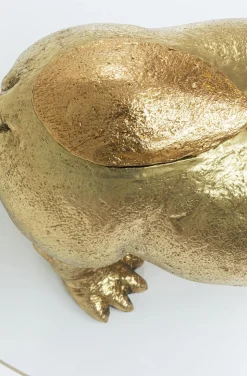 Stolik Kawowy Hippo 80 Cm Złoty - Blat Szklany