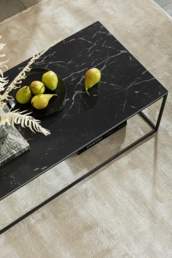 Stolik Kawowy Key West 120x60 Cm Czarny - Blat Marmur