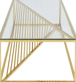 Stolik Kawowy Laser 120x60 Cm Złoty