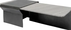Stolik Kawowy Loft Marmur I Ciemnoszare Aluminium 142x70 Cm