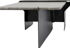 Stolik Kawowy Loft Marmur I Ciemnoszare Aluminium 142x70 Cm
