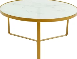 Stolik Kawowy Marble Ø55xH38 Cm Złoty