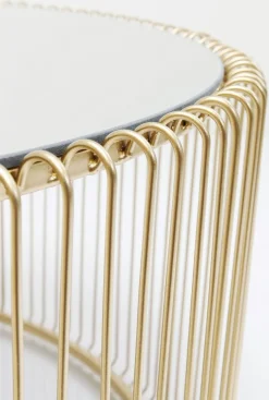 Stolik Kawowy Wire Uno Ø80 Cm Mosiężny