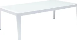 Stolik Ogrodowy Tiki 108x59 Cm Biały - Blat Szklany
