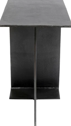 Stolik Pomocniczny Z Aluminium Czarny Ręczne Wykonanie 55x28 Cm