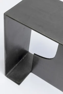 Stolik Pomocniczny Z Aluminium Czarny Ręczne Wykonanie 55x28 Cm