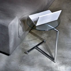 Stolik Pomocniczy Easy Living Ø46 Cm Transparentno-srebrny