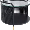 Stolik Pomocniczy Fence Ø45 Cm Czarny - Blat Szklany