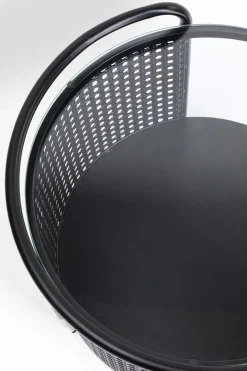 Stolik Pomocniczy Fence Ø45 Cm Czarny - Blat Szklany