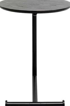 Stolik Pomocniczy Minimalistyczny Czarny Z Okrągłym Blatem Ø46 Cm