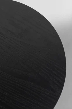 Stolik Pomocniczy Minimalistyczny Czarny Z Okrągłym Blatem Ø46 Cm