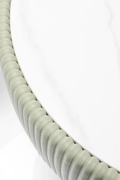 Stolik Pomocniczy Okrągły Zielony Podstawa Złota Ø47 Cm