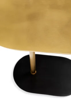 Stolik Pomocniczy Złoty Aluminium 50xH59 Cm Czarna Podstawa