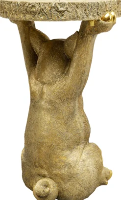 Stolik Pomocniczy Złoty Motyw Zwierzęcy świnka 34x52 Cm