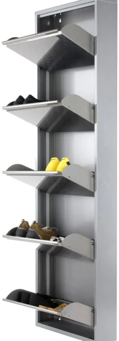 Szafka Na Buty Caruso 50x170 Cm Srebrna
