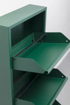Szafka Na Buty Stalowa 3 Półki Kolor Zielony 50x103 Cm