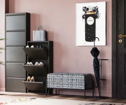 Szafka Na Buty Stalowa Czarna 3 Przegródki 50x104 Cm
