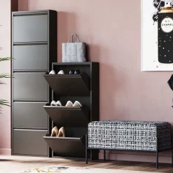 Szafka Na Buty Stalowa Czarna 5 Przegródek 50x173 Cm