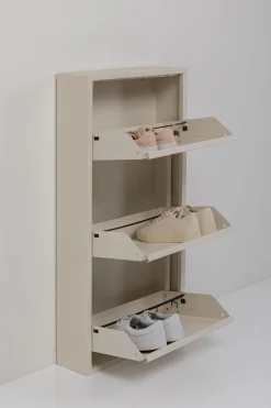 Szafka Na Buty Stalowa Kremowa 3 Przegródki 50x104 Cm
