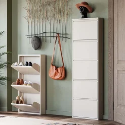 Szafka Na Buty Stalowa Kremowa 5 Przegródek 50x173 Cm