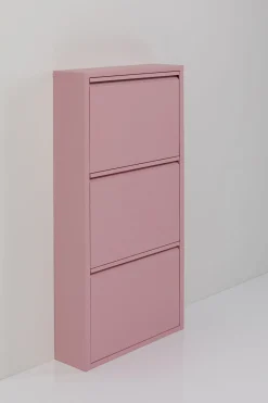 Szafka Na Buty Stalowa Różowa 3 Przegródki 50x104 Cm