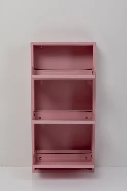 Szafka Na Buty Stalowa Różowa 3 Przegródki 50x104 Cm