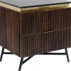 Szafka Nocna Catalina 51x58 Cm Drewno Mango Ciemnobrązowe - Blat Marmur