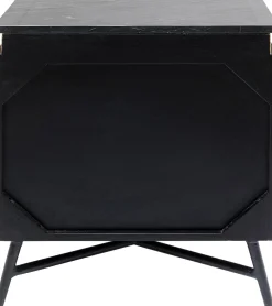 Szafka Nocna Catalina 51x58 Cm Drewno Mango Ciemnobrązowe - Blat Marmur