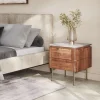 Szafka Nocna Grace 50x55 Cm Drewno Mango - Blat Marmur