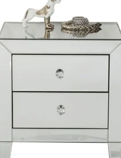 Szafka Nocna Luxury 50x49 Cm Wykończenie Szklane