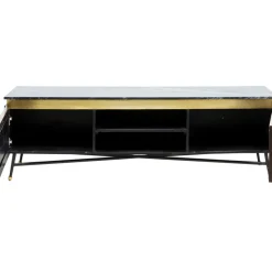 Szafka RTV Catalina 170x50 Cm Drewno Mango Ciemnobrązowe - Blat Marmur