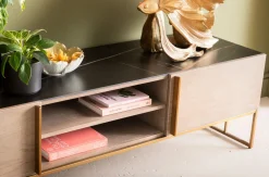 Szafka RTV Cesaro 160x50 Cm Naturalna - Blat Ceramika