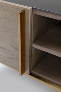 Szafka RTV Cesaro 160x50 Cm Naturalna - Blat Ceramika