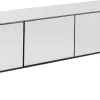 Szafka RTV Lustrzana Czterodrzwiowa Nogi Czarne 180x55 Cm