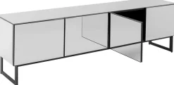 Szafka RTV Lustrzana Czterodrzwiowa Nogi Czarne 180x55 Cm