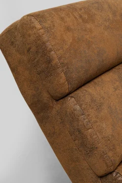 Szezlong Tapicerowany Brązowy Vintage Nogi Bukowe Czarne 190 Cm