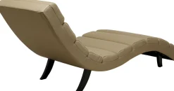Szezlong Tapicerowany Oliwkowa Zieleń Nogi Bukowe Czarne 190 Cm