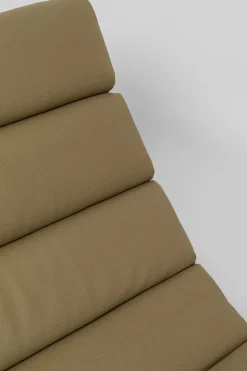 Szezlong Tapicerowany Oliwkowa Zieleń Nogi Bukowe Czarne 190 Cm