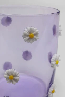 Szklanka Fioletowa Wzór Kwiatowy 300 Ml
